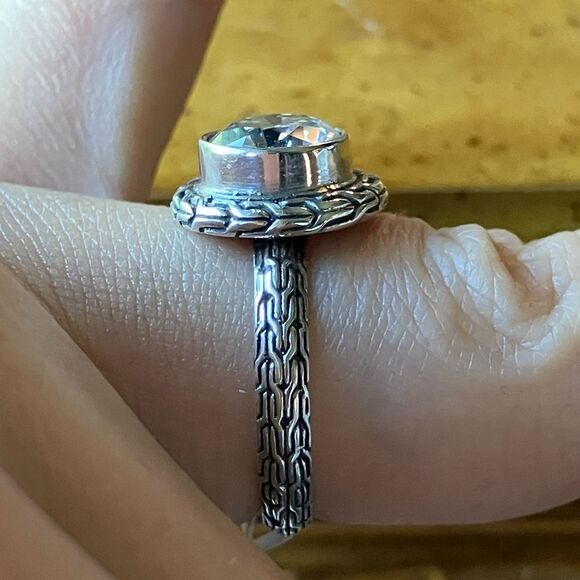 Authentic Moissanite Sterling Silver Ring Size 7 - Picture 3 of 9